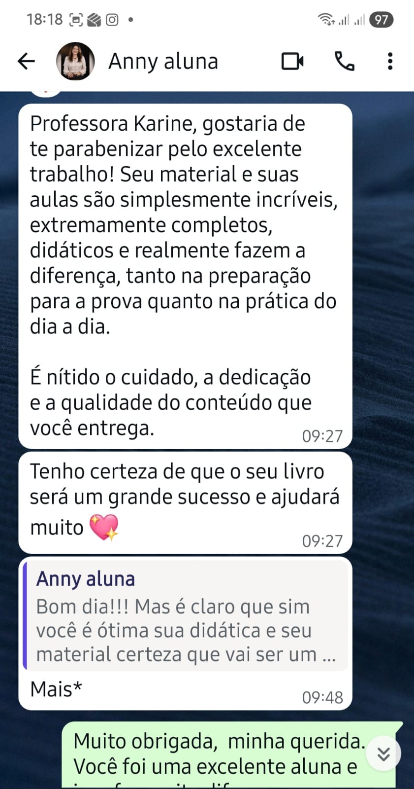 Depoimento de Anny: material didático, completo e que faz a diferença tanto na preparação para a prova quanto na prática do dia a dia