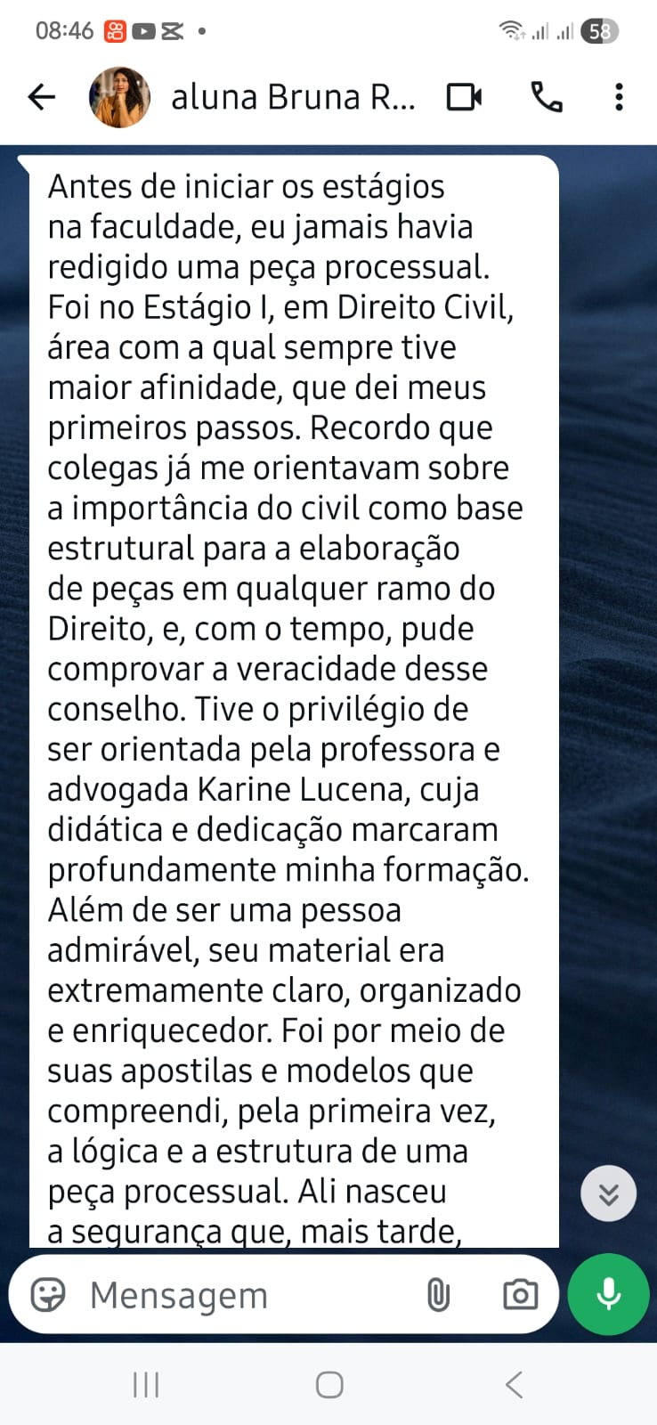 Depoimento de Bruna: aprovada ainda no 9º semestre com a base estrutural do Civil